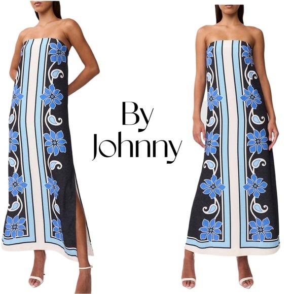 By Johnny Azure Granada Strapless Maxi Dress Sz US6 NWT - Picture 1 of 14